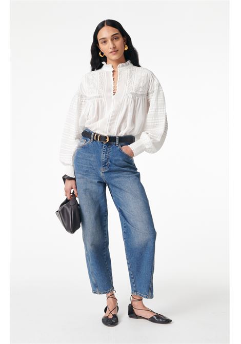 Blusa Vanessa Bruno Dahlia in Misto Cotone con Pizzo e Ricami - Bianco Vanessa Bruno | Bluse | 2HVA27-V09771001